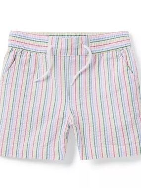 NWOT Janie and Jack Baby Rainbow Striped Seersucker Short